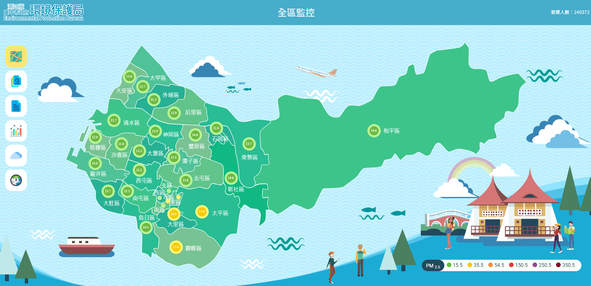 臺中市空氣品質全區監測網